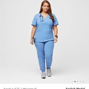 FIGS Zamora Joggers Ceil Blue Size Small Petite